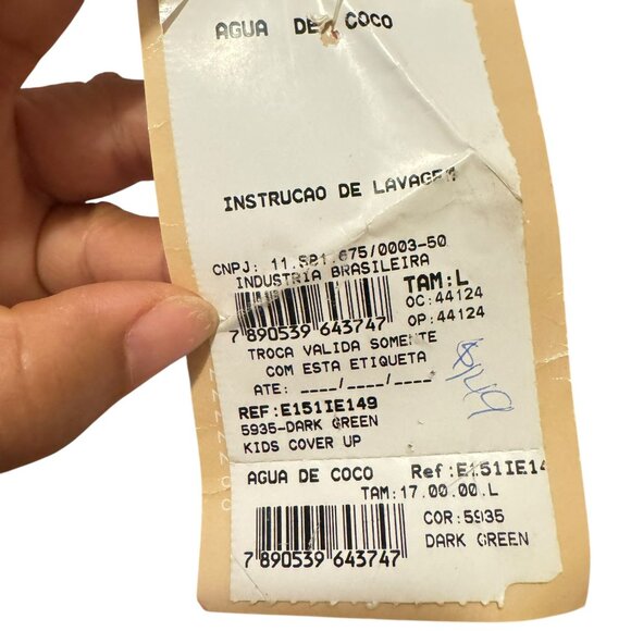 NWT! Agua De Coco Girls 3 Piece Green Coconut Tree Swimwear Cover-up Skirt Size - Picture 8 of 8